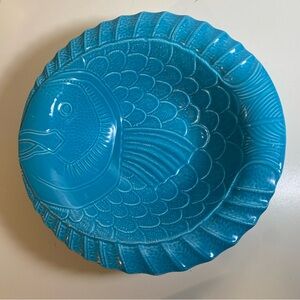 Vintage Arlington Design Fish 12” Diameter Blue Bowl